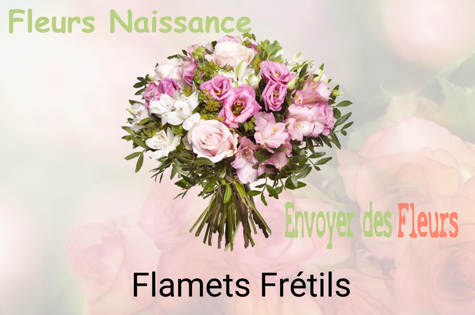 Bouquet de fleurs de naissance livré à Flamets-Frétils